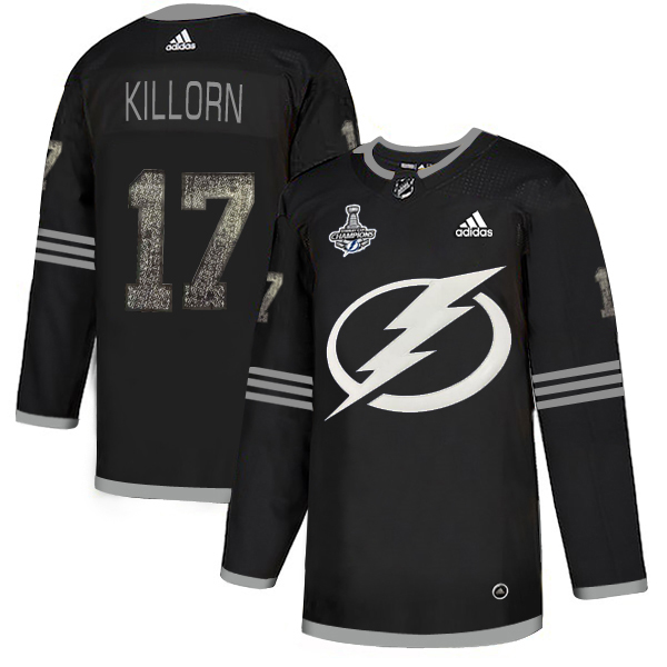 Men Adidas Tampa Bay Lightning #17 Alex Killorn Black Authentic Classic 2020 Stanley Cup Champions Stitched NHL Jersey->tampa bay lightning->NHL Jersey